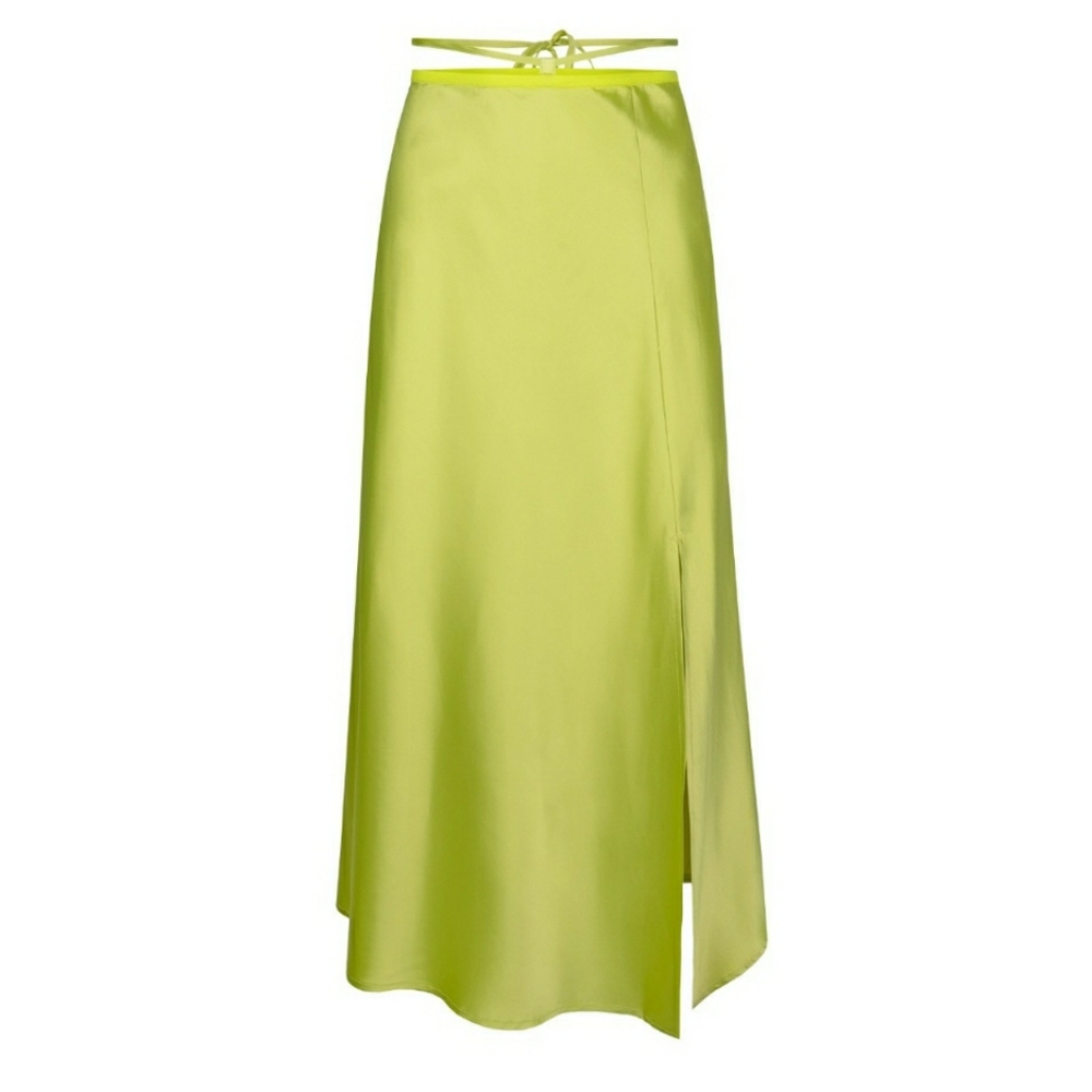 Wray NYC Lime Green Satin Skirt